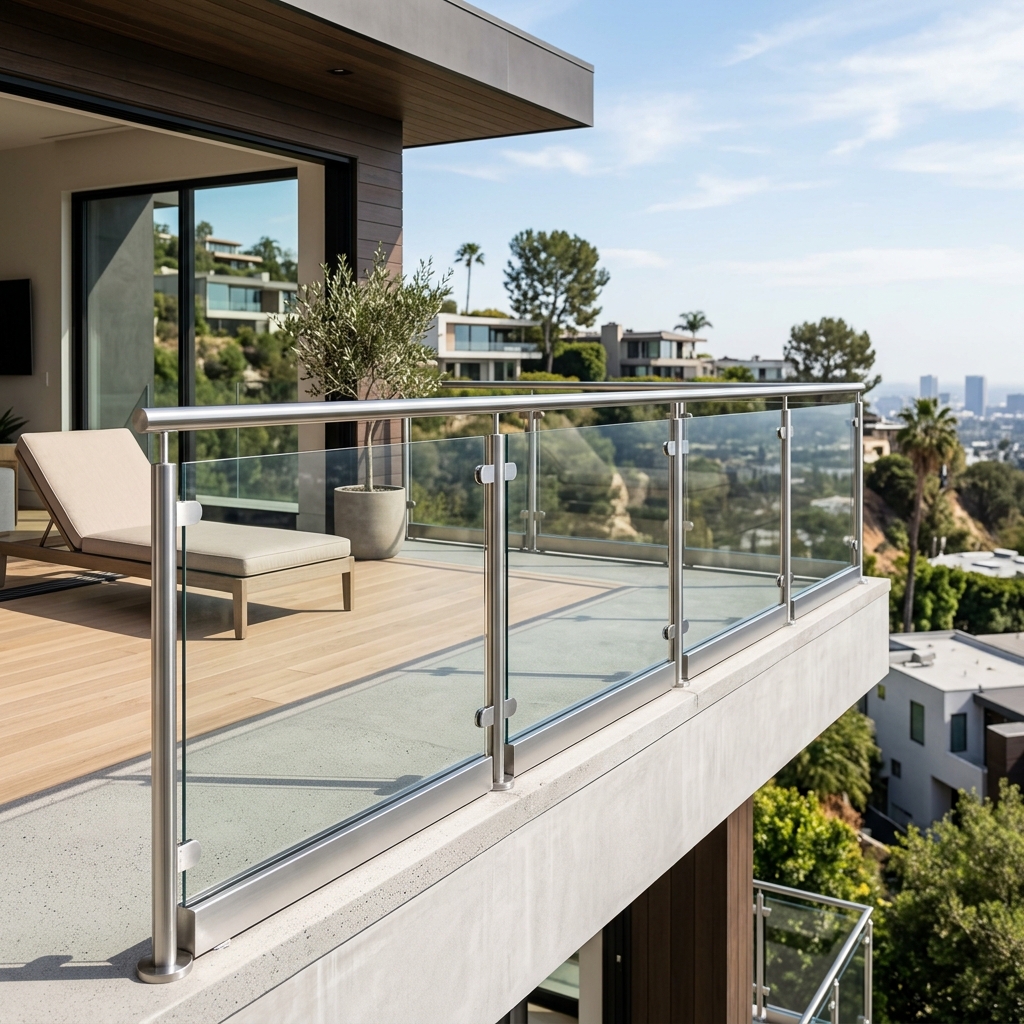 Baranda de cristal templado